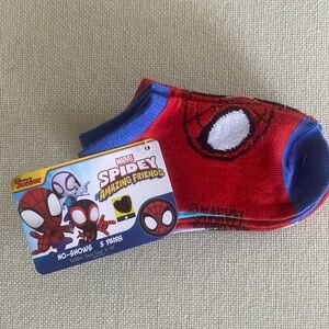 Disney Junior Marvel Spider-Man Spidey No Show Socks 5 Pairs Size 2-4 T